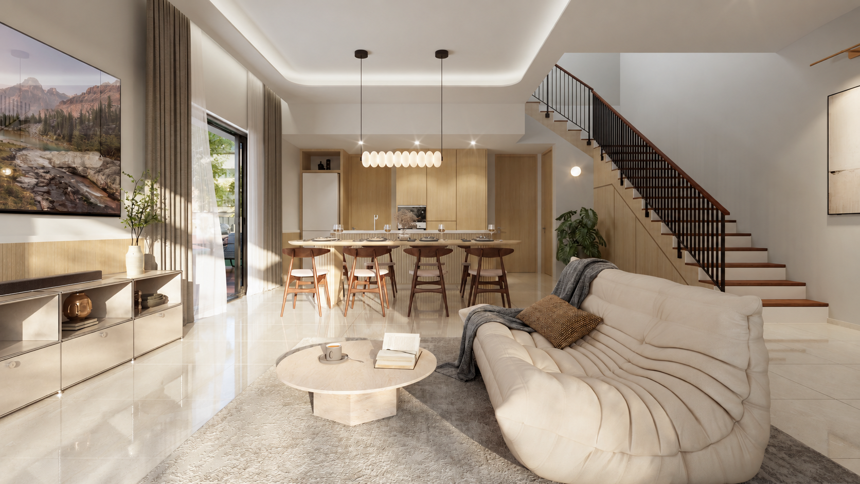 Artist's impression of a Windsor Villa living hall