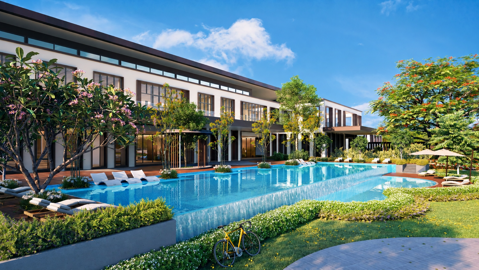 Artist's impression of Windsor Clubhouse and swimming pools