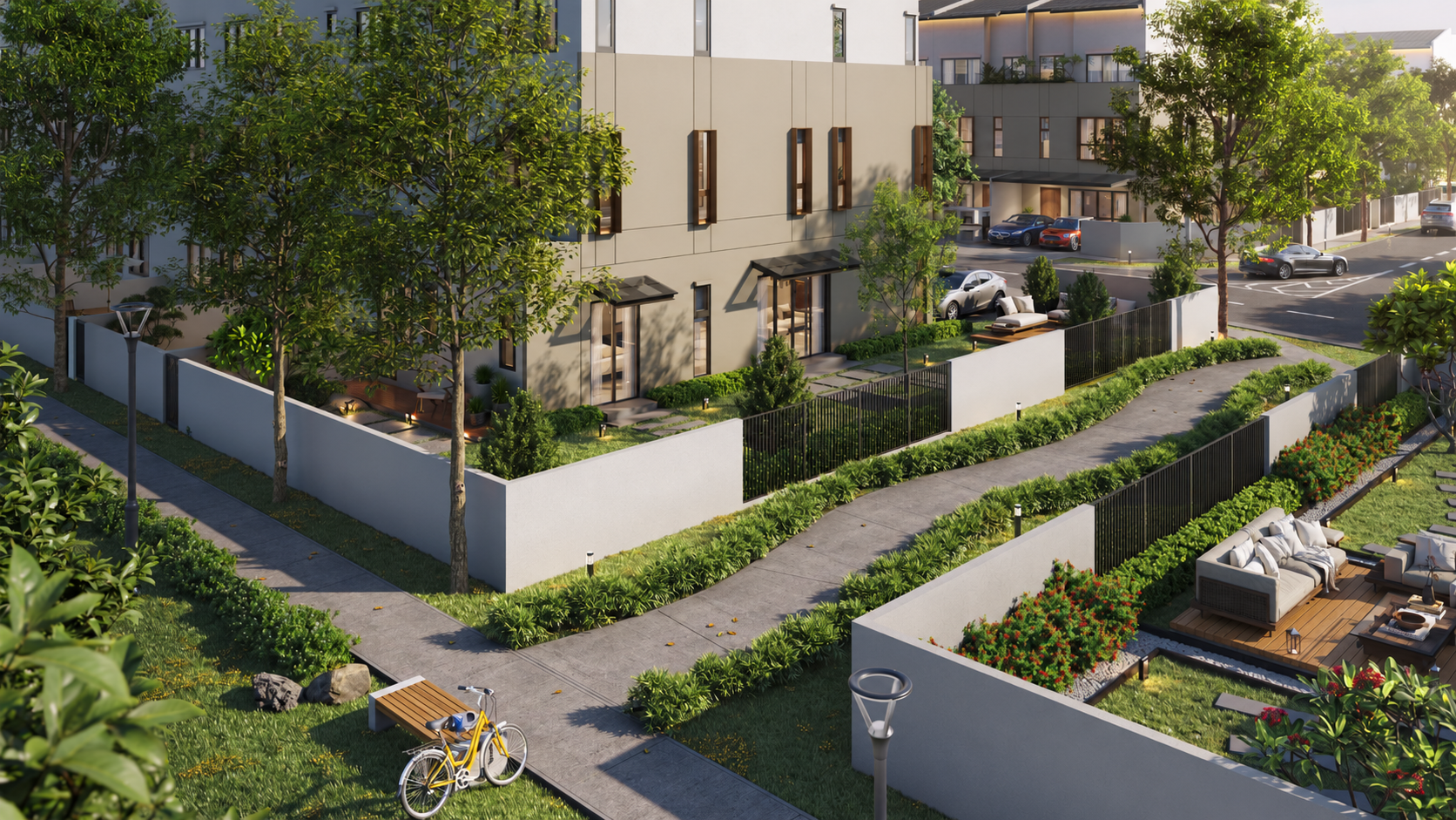 Artist's impression of landscaped jogging track